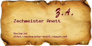 Zechmeister Anett névjegykártya